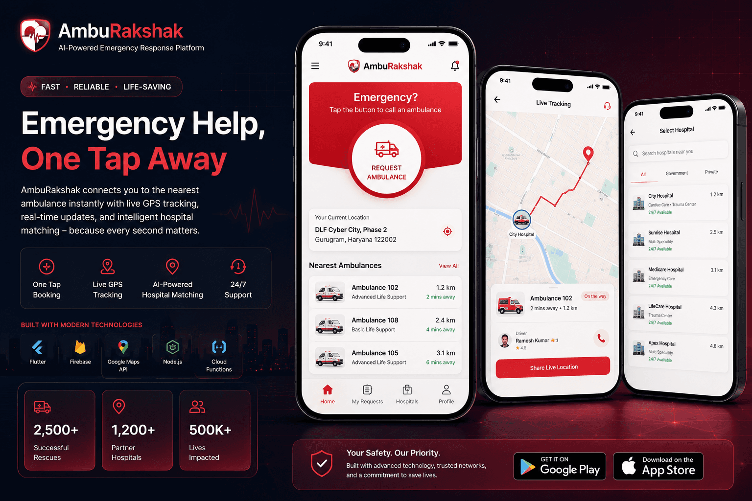 AmbuRakshak Ambulance Booking App